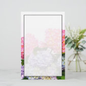 Elegantes rosa, lila blaues Blumengestein Hydrange Briefpapier (Stehend Vorderseite)