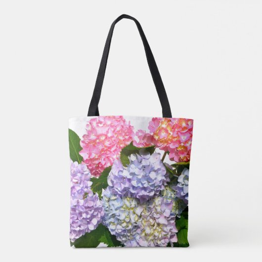 Elegantes, rosa, lila bläuliches Blumenstrauß Hydr Tasche (Rückseite)