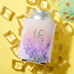 Elegantes rosa Lila florales 16 . Geburtstag Party Dosenkühler