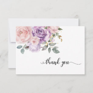 Elegantes rosa Lila florales Beileid Vielen Dank Dankeskarte