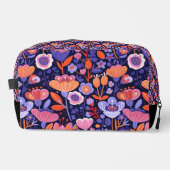 Elegantes rosa lila Folkloremuster Waschbeutel (Vorderseite)