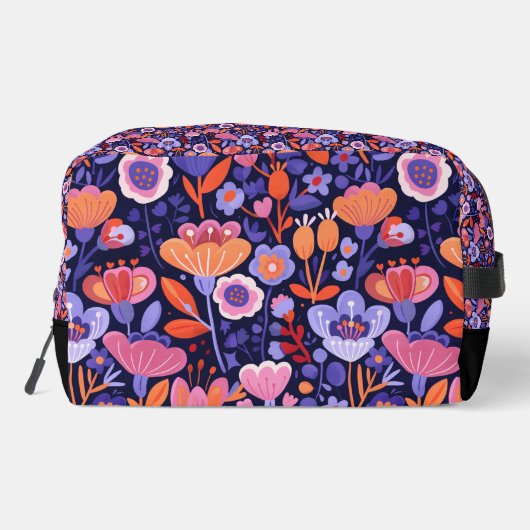 Elegantes rosa lila Folkloremuster Waschbeutel (Rückseite)