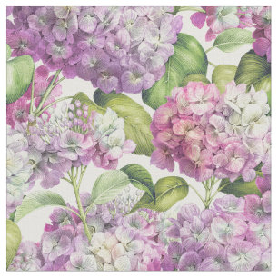 Elegantes rosa Lila Hydrangea-Blumenmuster Stoff