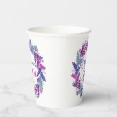 Elegantes Rosa Lila Kraut 30. Geburtstag Party Pappbecher (Rechts)