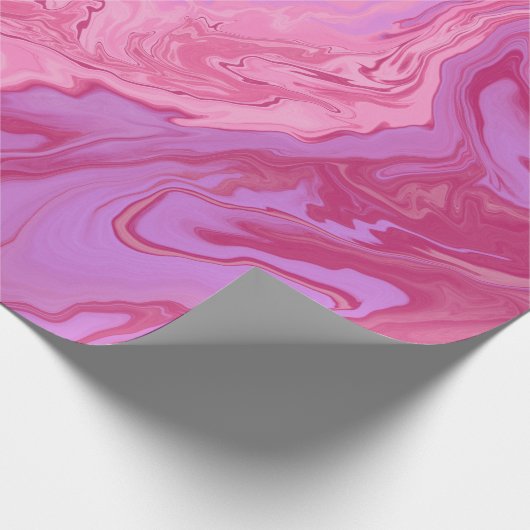 elegantes rosa lila Marmorchmuster Geschenkpapier (Ecke)