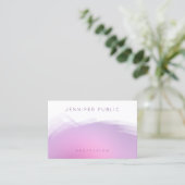 Elegantes rosa Lila Modernes Berufliches Template Visitenkarte (Stehend Vorderseite)