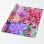 Elegantes Rosa Lila Orange Blume Bouquet| Geschenkpapier (Ungerollt)