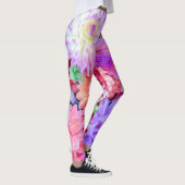 Elegantes Rosa Lila Orange Blume Bouquet| Leggings (Rechts)