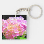 Elegantes rosa lila orangefarbenes Hydrangeas Schlüsselanhänger (Rückseite)