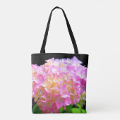 Elegantes rosa lila orangefarbenes Hydrangeas Tasche (Rückseite)