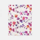 Elegantes rosa lila Orchideenmuster Fleecedecke (Vorderseite)