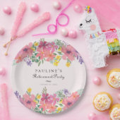 Elegantes rosa Lila Party für die Blumenruhestätte Pappteller (Party)