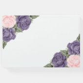 Elegantes Rosa Lila Silberes Gedenkfest Gästebuch (Rückseite)