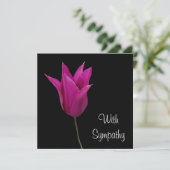 Elegantes rosa lila Tulpe Blume Beileid Karte (Stehend Vorderseite)