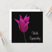 Elegantes rosa lila Tulpe Blume Beileid Karte (Vorderseite/Rückseite Beispiel)