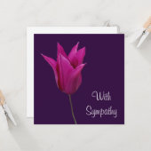 Elegantes rosa lila Tulpe Blume Beileid Karte (Vorderseite/Rückseite Beispiel)
