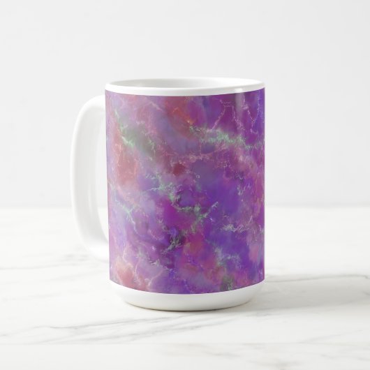 Elegantes rosa, Lila und silberfarbenes Marmormust Kaffeetasse (Vorderseite Links)