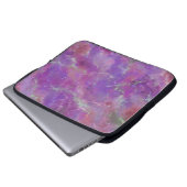 Elegantes rosa, Lila und silberfarbenes Marmormust Laptopschutzhülle (Vorne Knopf)