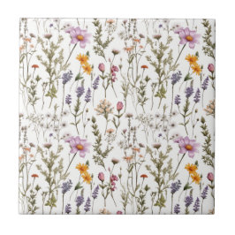 Elegantes rosa-lila-Wildblumenmuster Fliese