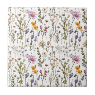 Elegantes rosa-lila-Wildblumenmuster Fliese