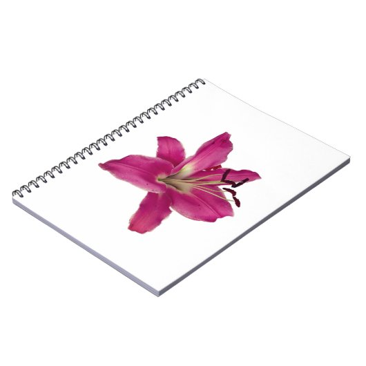 Elegantes Rosa Lily - Blumenästhetisches Notebook Notizblock (Linke Seite)