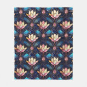 Elegantes rosa Lotus-Imitate Gestaltete Glasmuster Fleecedecke (Vorderseite)