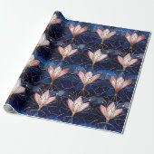 Elegantes rosa Lotus-Imitate Gestaltete Glasmuster Geschenkpapier (Ungerollt)