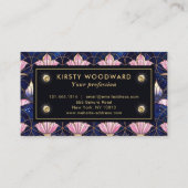 Elegantes rosa Lotus-Imitate Gestaltete Glasmuster Visitenkarte (Rückseite)