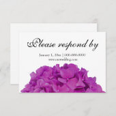 Elegantes rosa Magenta Blumendörfchen Hydrangeas R Save The Date (Vorne/Hinten)
