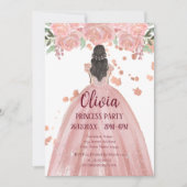 Elegantes Rosa Magisches Prinzessin-Party Einladung (Vorderseite)