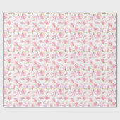 Elegantes rosa Magnolia Blume Muster Wasserfarbe Geschenkpapier (Flach)
