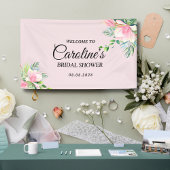 Elegantes rosa Magnolia Brautparty Banner