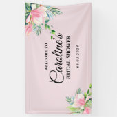 Elegantes rosa Magnolia Brautparty Banner (Vertikal)