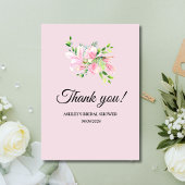 Elegantes rosa Magnolia Brautparty Dankeskarte