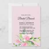 Elegantes rosa Magnolia Brautparty Einladung (Vorderseite)