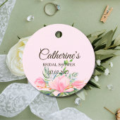 Elegantes rosa Magnolia Brautparty Geschenkanhänger