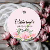 Elegantes rosa Magnolia Brautparty Geschenkanhänger