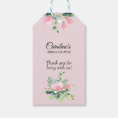 Elegantes rosa Magnolia Brautparty Geschenkanhänger (Vorderseite)