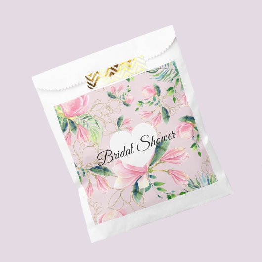 Elegantes rosa Magnolia Brautparty Geschenktütchen
