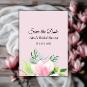 Elegantes rosa Magnolia Brautparty Save The Date