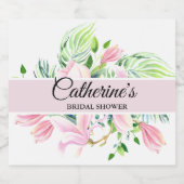 Elegantes rosa Magnolia Brautparty Schaumweinetikett (Einzelnes Label)