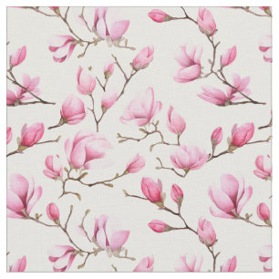 Elegantes rosa Magnolienmuster Stoff