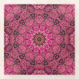 Elegantes rosa Mandala-Motiv Glasuntersetzer