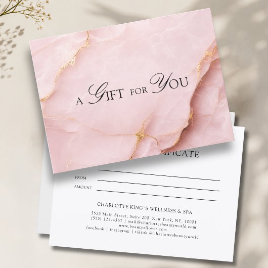 Elegantes Rosa-Marmor-Geschenkgutschein