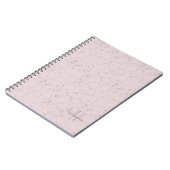 Elegantes Rosa-Marmor-Individuelle Name Monogram Notizblock (Linke Seite)
