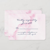 Elegantes rosa Marmor-UAWG RSVP Karte (Vorne/Hinten)