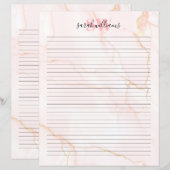 Elegantes rosa Marmormonogramm (Vorne/Hinten)