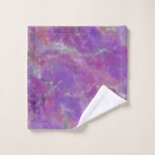 Elegantes rosa Marmormuster mit Monogramm Badhandtuch Set (Waschlappen)