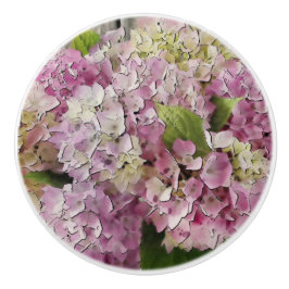 Elegantes rosa Mauve Hydrangeas in Wasserfarbe Keramikknauf