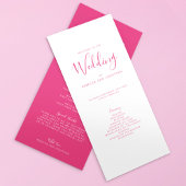 Elegantes Rosa-Minimal-Hochzeitsprogramm